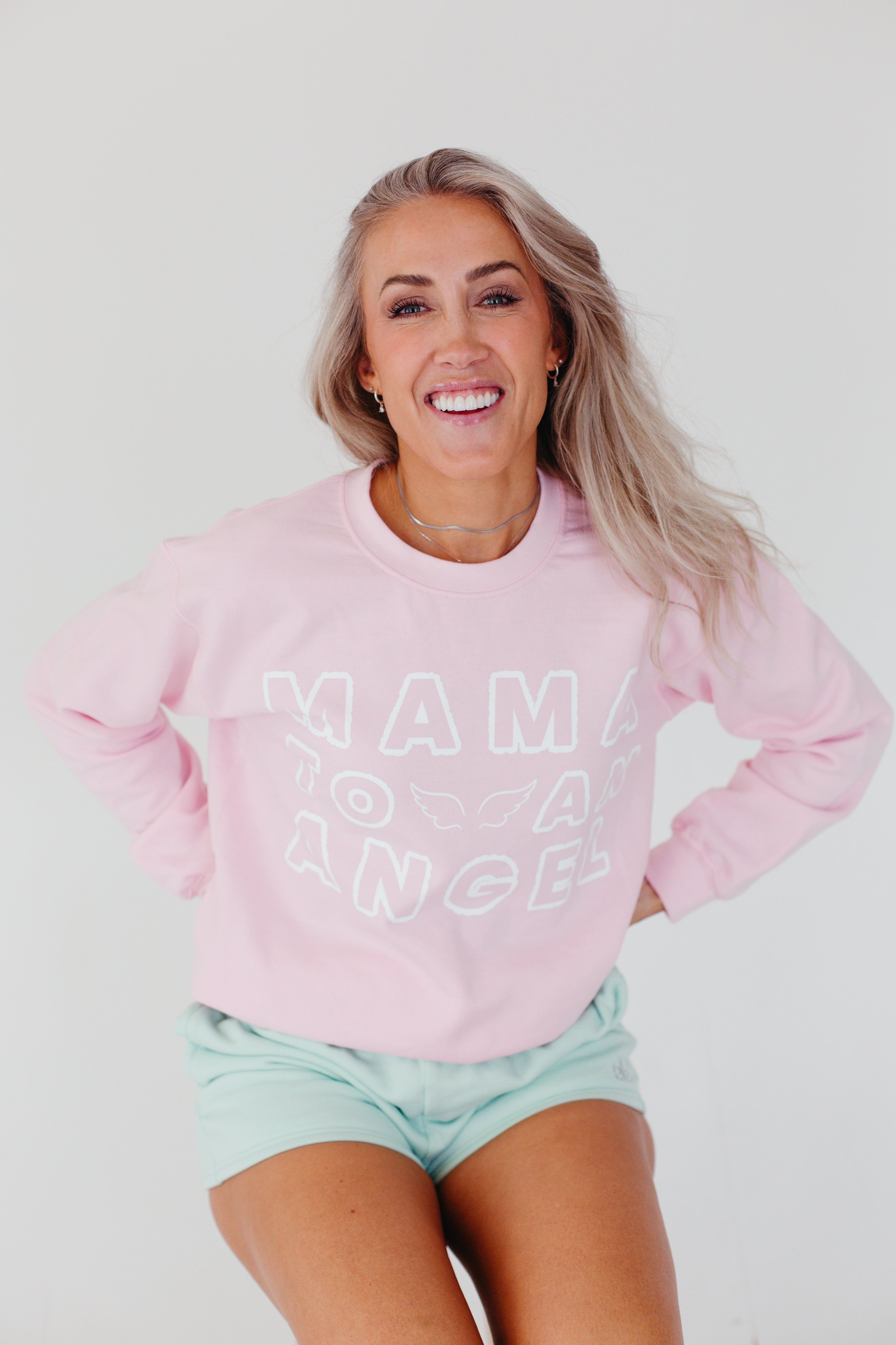 Mama To An Angel Sweatshirt - Pink