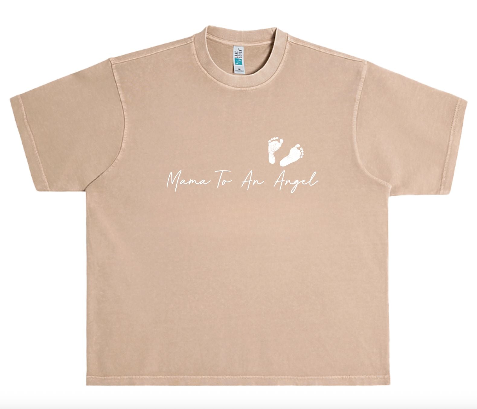 Mama To An Angel Oversized Short Sleeve - Tan
