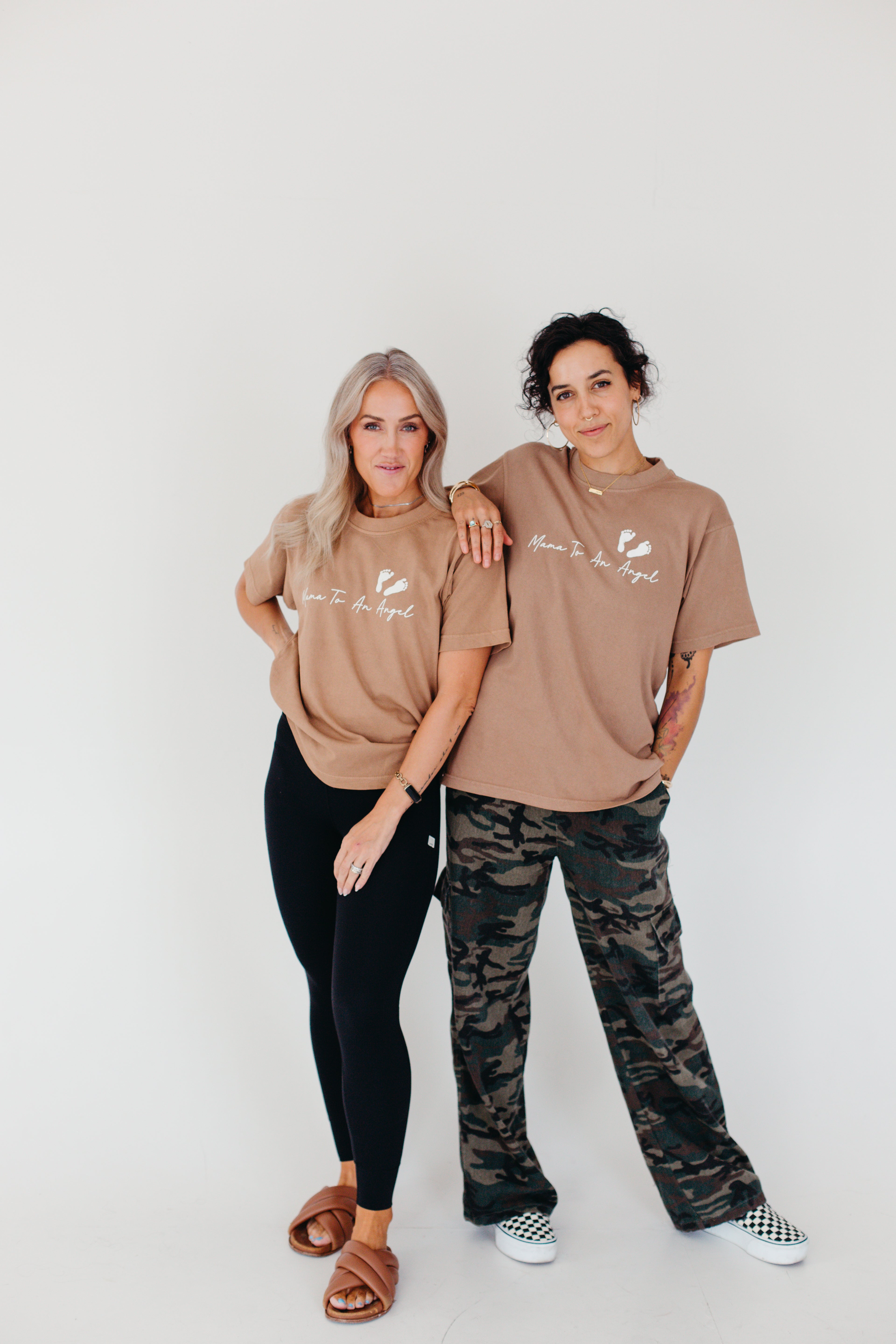 Mama To An Angel Oversized Short Sleeve - Tan