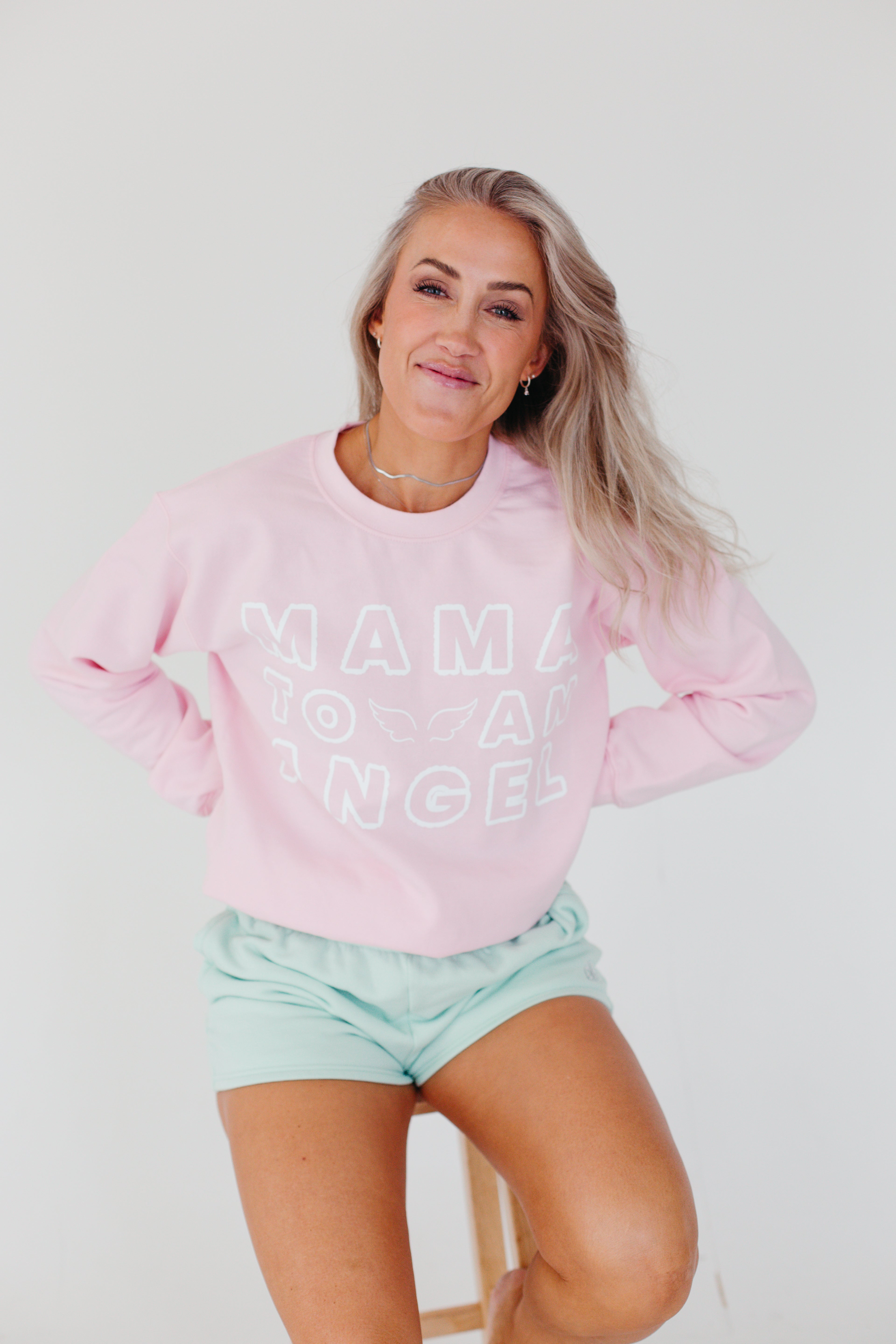 Mama To An Angel Sweatshirt - Pink