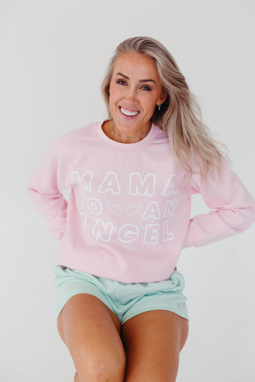 Mama To An Angel Sweatshirt - Pink