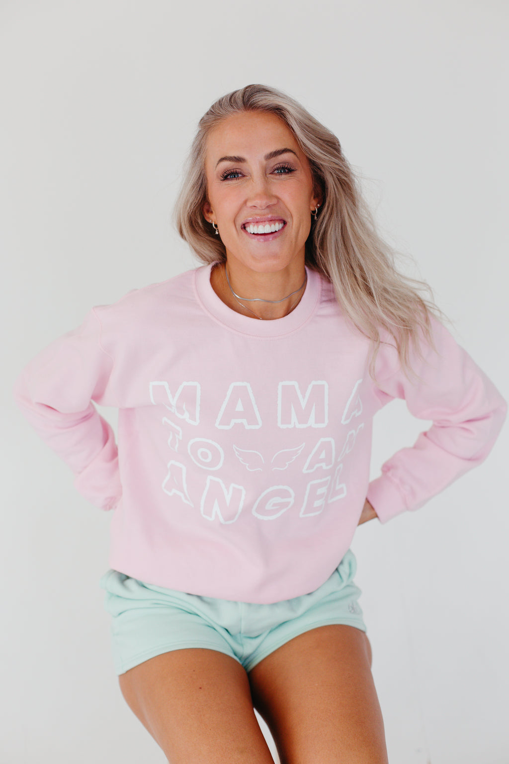 Mama To An Angel Sweatshirt - Pink