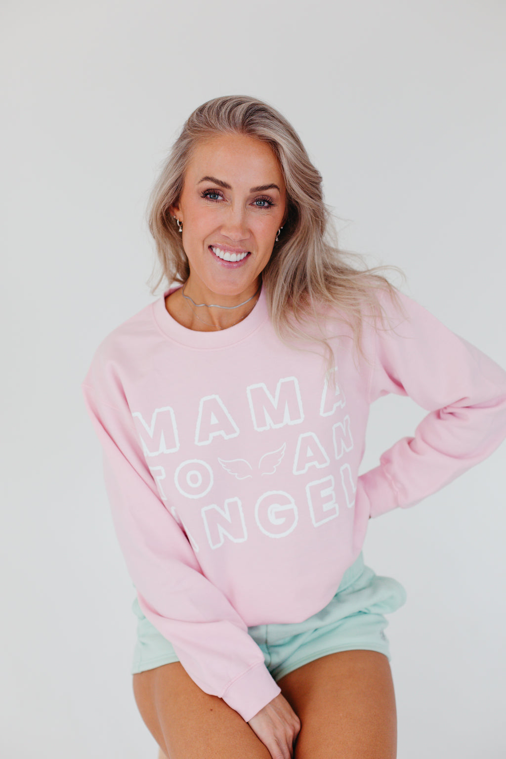 Mama To An Angel Sweatshirt - Pink