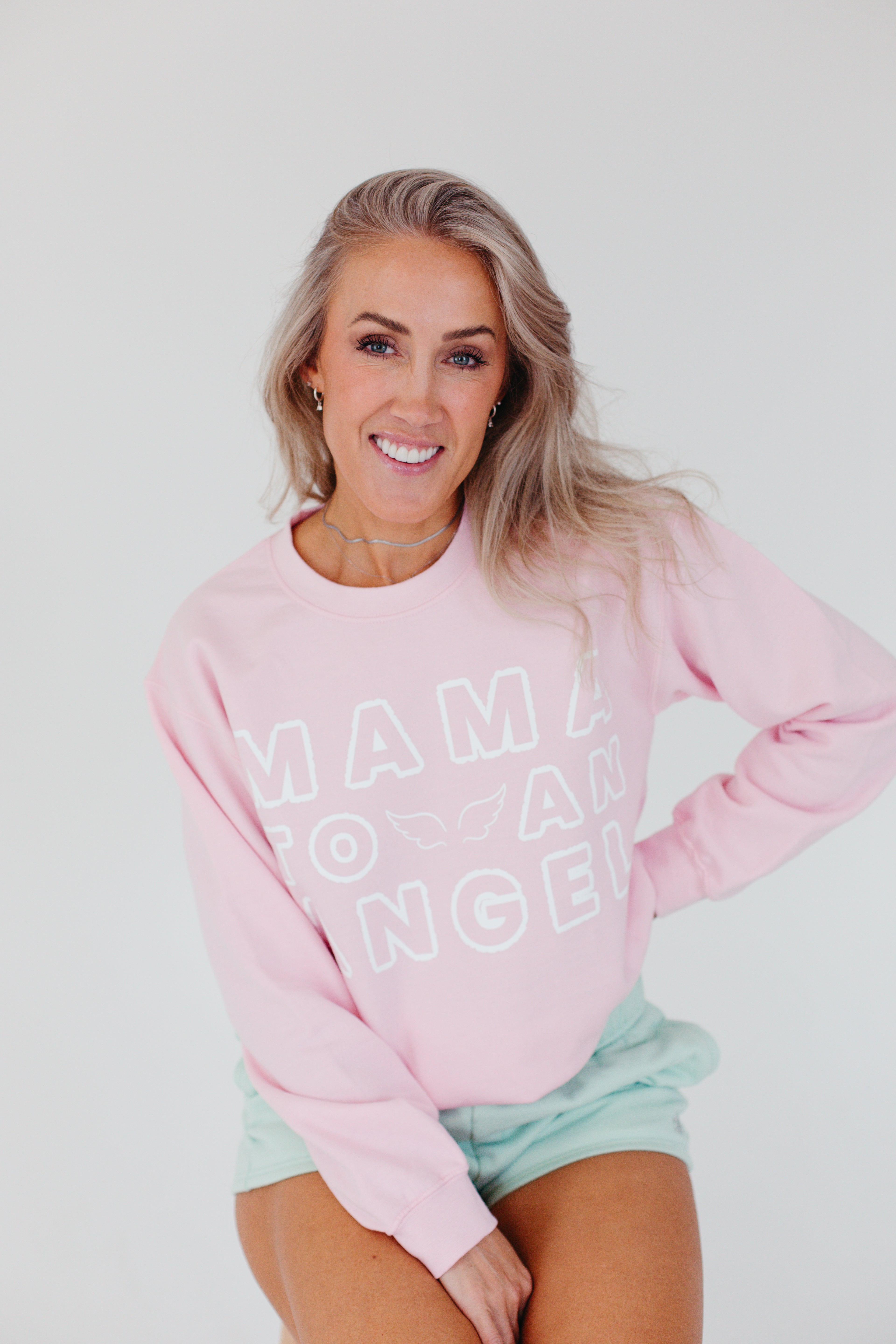 Mama To An Angel Sweatshirt - Pink