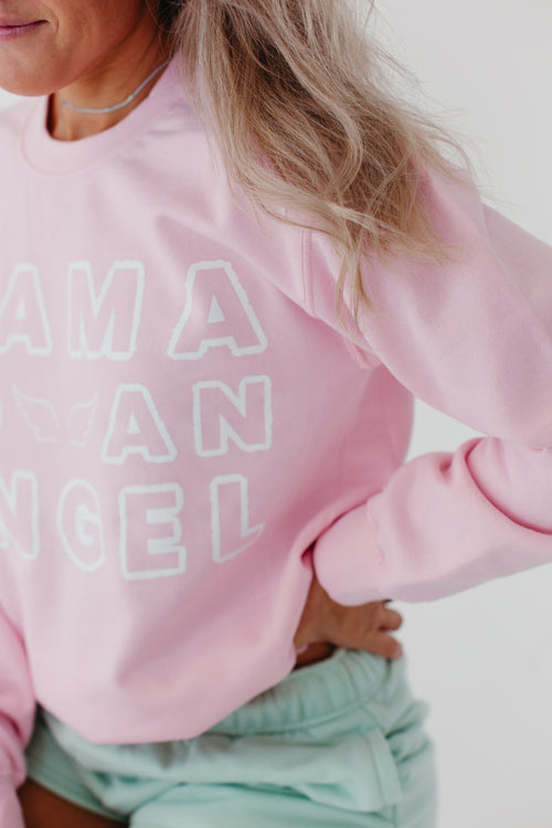 Mama To An Angel Sweatshirt - Pink